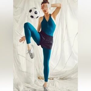 NWOT Free People Happiness Runs Henley jumpsuit Teal Size XS/S